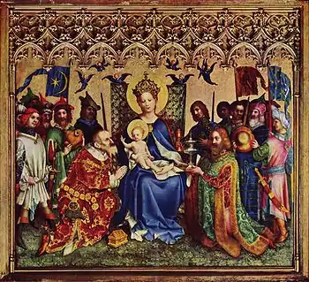 Adoración de los Reyes, Stefan Lochner, h. 1440, Catedral de Colonia