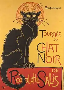 Steinlen: cartel de la gira de Le Chat Noir, 1896.