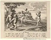 Les jeux et plaisirs de l'enfance, grabado por Claudine Bouzonnet-Stella después de Jacques Stella.