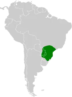 Distribución geográfica del colibrí copetón sureño.