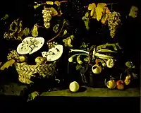 Bodegón con sandía y uvas, c. 1670