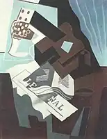 Stilleben mit Gitarre, Buch und Zeitung (Bodegón con guitarra, libro y periódico), 1919, Kunstmuseum, Basilea.
