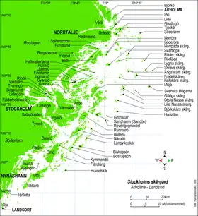 Mapa con el nombre de las islas