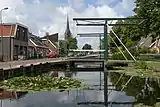 Stompwijk, la iglesia (Sint-Laurentiuskerk) a lo largo Stompwijkse Vaart