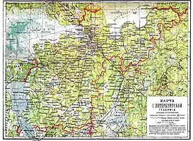 Mapa de la Gobernatura de San Petersburgo (años 1900)