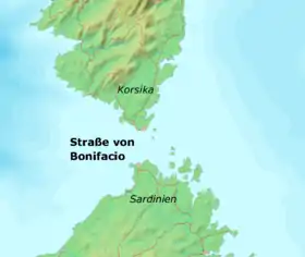 Localización de las islas (Región del estrecho de Bonifacio)