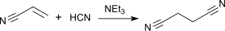 Succinonitril durch HCN-Addition an Acrylnitril