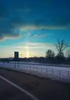 Un pilar solar observado en Ohio en enero de 2015.