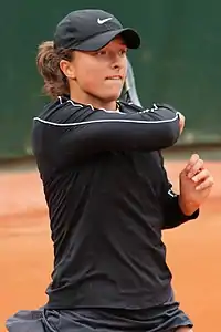 Iga Świątek, la campeona individual femenina de 2023. Fue su cuarto título importante y el tercero en el Abierto de Francia.