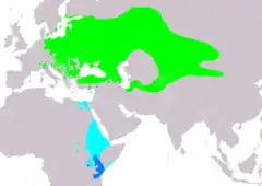 Distribución de Sylvia nisoria