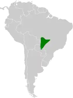 Distribución geográfica del pijuí ocráceo.