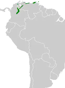 Distribución geográfica del pijuí pechiestriado.