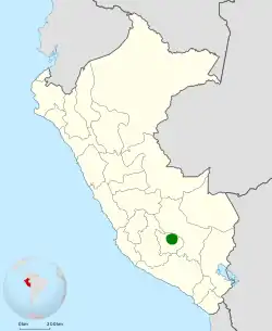 Distribución geográfica del pijuí de Apurímac.