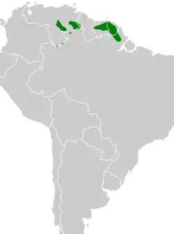 Distribución geográfica del pijuí de McConnell.