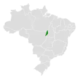 Distribución geográfica del pijuí del Araguaia.