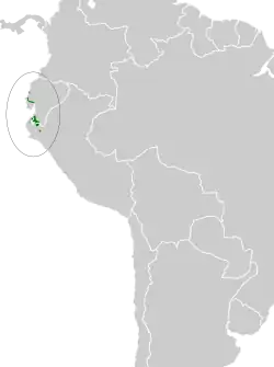 Distribución geográfica del pijuí cabecinegro.