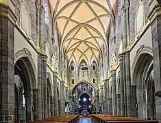 Interior de la basílica de San Procopio, Trebic (1240s-1250s)