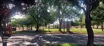 Antiguo tanque de la estación aprovechado para riego de espacio verde.