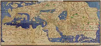 Interpretación de la Tabula Rogeriana, según el original perdido de A el-Idrissí de 1154