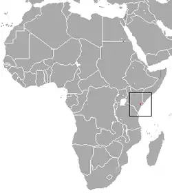 Distribución del mangabey del río Tana