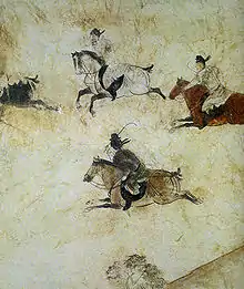 Cortesanos de la Dinastía Tang de China jugando el polo, año 706 d. C.