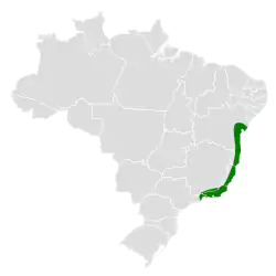 Distribución geográfica de la tangara ventriblanca.