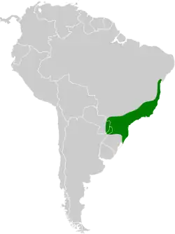 Distribución geográfica de la tangara arcoiris.