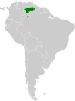 Distribución geográfica de la tangara capuchinegra.