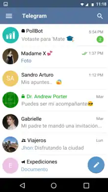 Vista de conversaciones (Android).