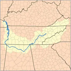 Mapa de la Cuenca de Tennessee