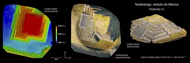 Utilizando imágenes en alta resolución de un vehículo aéreo no tripulado (dron), se obtienen productos como la fotogrametría digital georreferenciada para el estudio y divulgación de la arqueología.