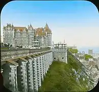 La terraza Dufferin y el Château Frontenac, en 1895.