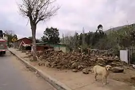 Casa destruida en la comuna de Canela.