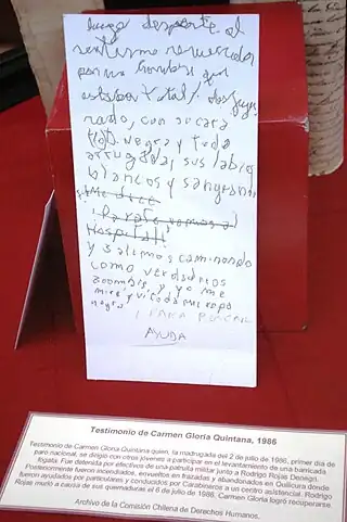 Testimonio de una víctima de la represión durante el dictadura militar de Augusto Pinochet.