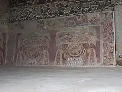 Un mural de Tetitla que representa a la Gran Diosa de Teotihuacán.