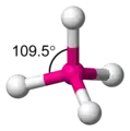 Arreglo espacial de un complejo tetraédrico.