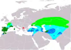 Distribución europea del sisón común.