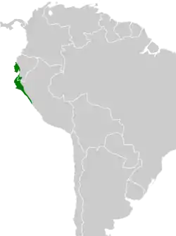 Distribución geográfica del batará collarejo.