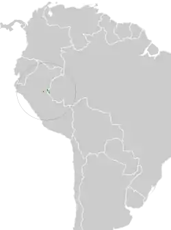 Distribución geográfica del batará de Acre.