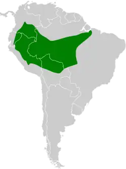 Distribución geográfica del batará alillano.