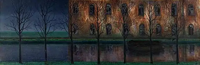 William Degouve de Nuncques, El canal (1894), óleo sobre lienzo, 42,4 x 122,5 cm., Museo Kröller-Müller, Otterlo.