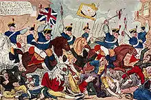 Caricature of the yeomanry at the Peterloo Massacre