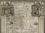 John Speed, "Canaán como fue poseída en tiempos de Abraham e Israel", 1595.