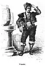 'Aguador de barril'. Dibujo atribuido a Leonardo Alenza en Los Españoles pintados por sí mismos (1843-4).