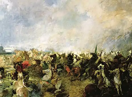 La batalla de Guadalete, de Salvador Martínez Cubells (antes de 1914).