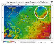 Gran parte del viaje del astronauta tiene lugar en el cuadrilátero Oxia Palus.