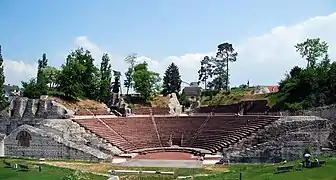 Teatro de la Colonia Augusta Raurica (ca-60-70 d. C.), capaz para 8000 espectadores