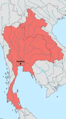 Mapa del Reino de Thonburi en 1778.