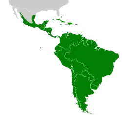 Distribución geográfica de la familia Thraupidae.