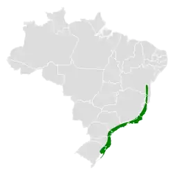 Distribución geográfica de la tangara cianóptera.